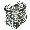 minotaur column greek labyrinth motif grc tattoo design idea