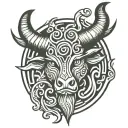 minotaur column greek labyrinth motif grc tattoo design idea