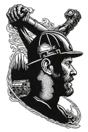 coal miner tattoo design idea