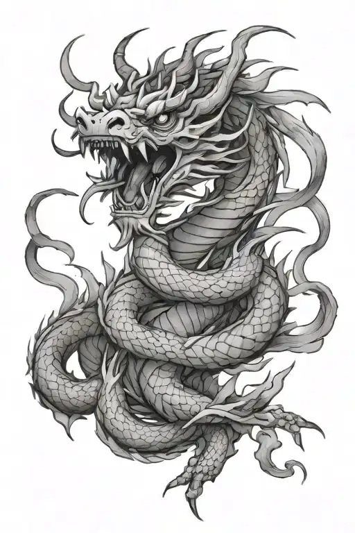Avatar dragon dance tattoo design idea