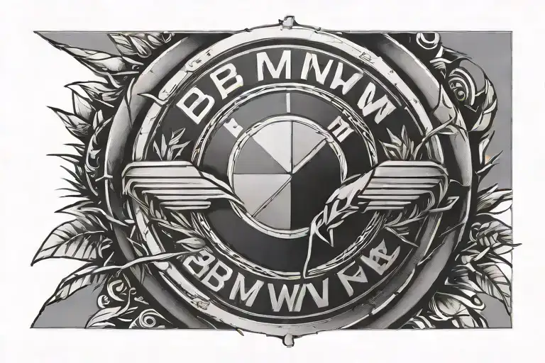 bmw logo transformed tattoo design idea