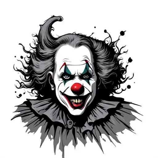 Scary Clown tattoo design idea