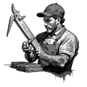 machinist with vernier caliper tattoo design idea
