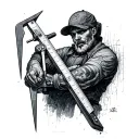 machinist with vernier caliper tattoo design idea