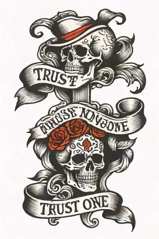 trust no one tattoo design idea