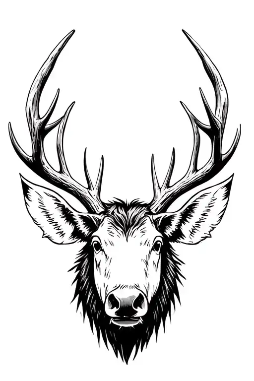 moose antlers tattoo design idea