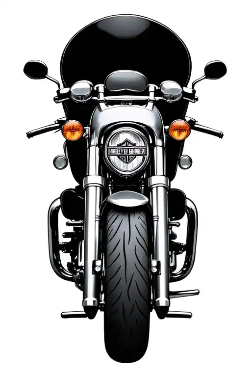 Harley Davidson street glide king tour pack hidden in contours tattoo design idea