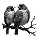 3 Birds On A Branch tattoo design idea