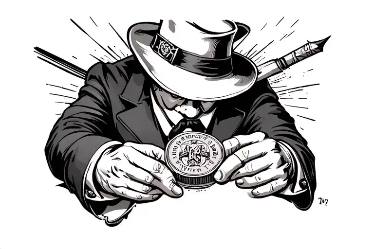 Gangster Monopoly Man tattoo design idea