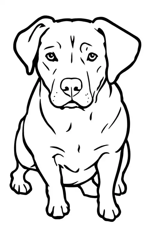 "Buster " dog Labrador  outline tattoo design idea