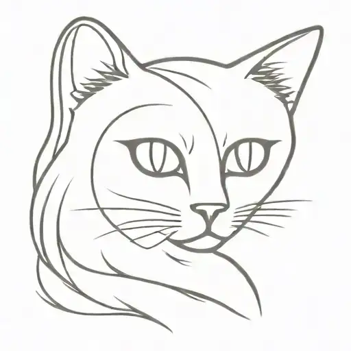 ghost cat tattoo design idea