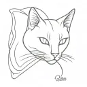 ghost cat tattoo design idea