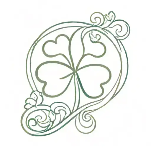 fleur di lis and a shamrock intertwined tattoo design idea
