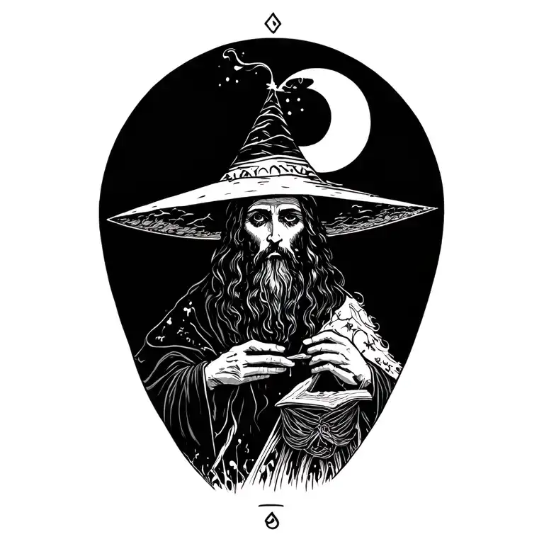 The Hermit Tarot Card tattoo design idea