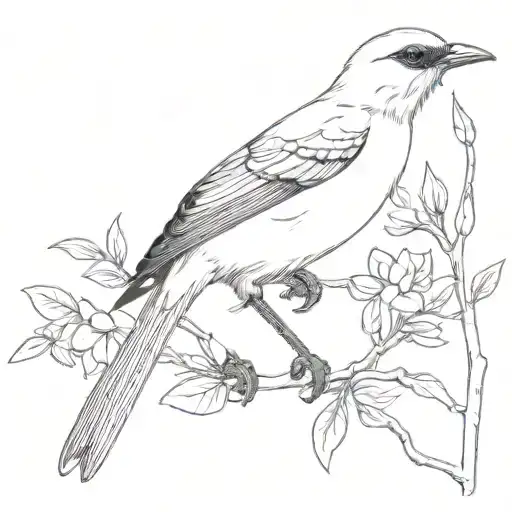 shrike bird body formed from these lyric "a shrike to your sharp and glorous thorne"  tattoo design idea