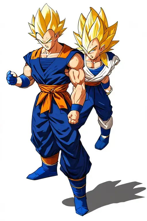 Majin vegeta and Gochan ssj2 tattoo design idea