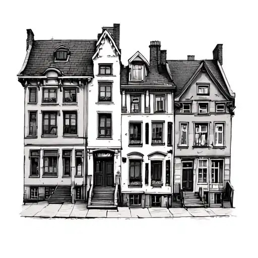Polish houses tattoo design idea