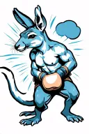 kangaroo boxing person tattoo design idea