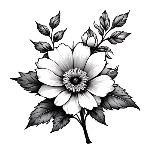 flower blooming tattoo design idea
