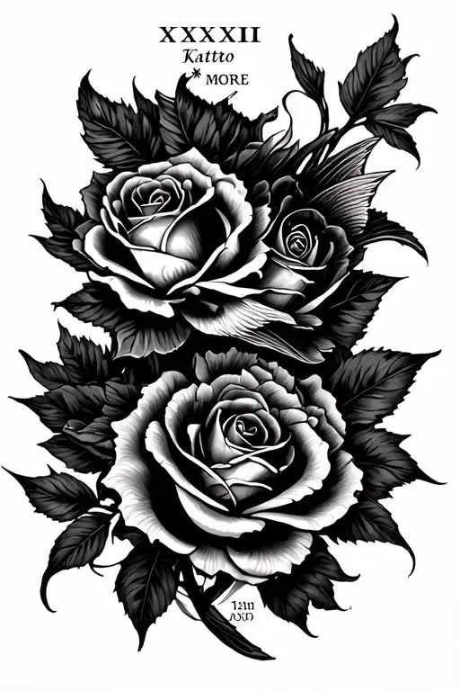 Half sleeve tattoo with roses and roman numerals and japanese khoi fish must be more pronounced  tattoo design idea