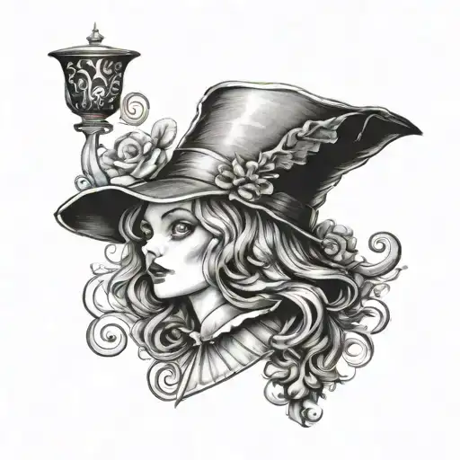 characters from the Alice in Wonderland tattoo design idea