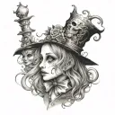 characters from the Alice in Wonderland tattoo design idea