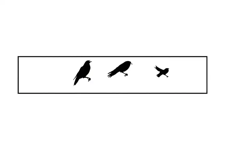 itachi small crows flying tattoo design idea