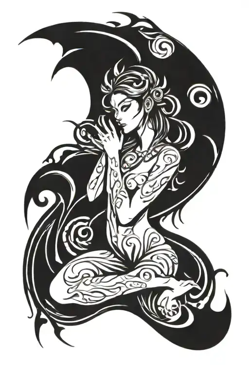 Fairy, aquarius, tattoo design idea