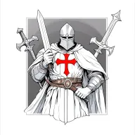 knights Templar knight holding sword tattoo design idea