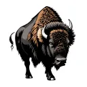 bison silhouette tattoo design idea