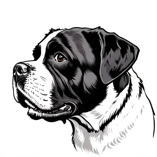 st Bernard dog memory tattoo design idea