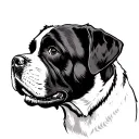st Bernard dog memory tattoo design idea