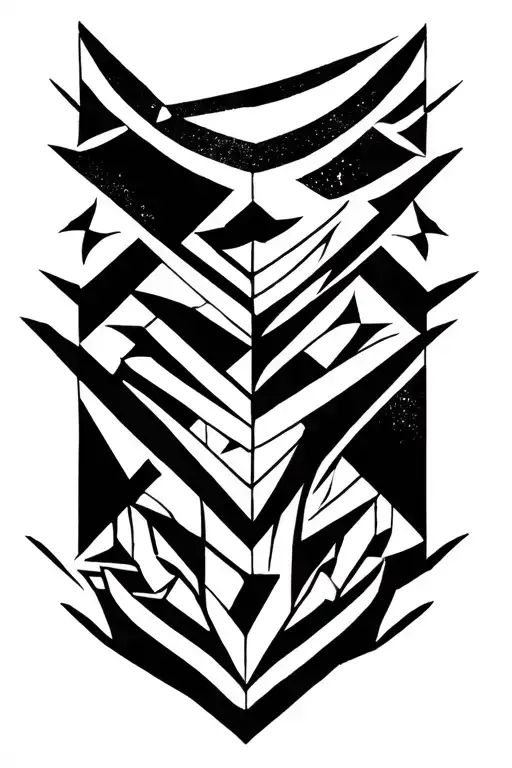 geometric nordic runes tattoo design idea
