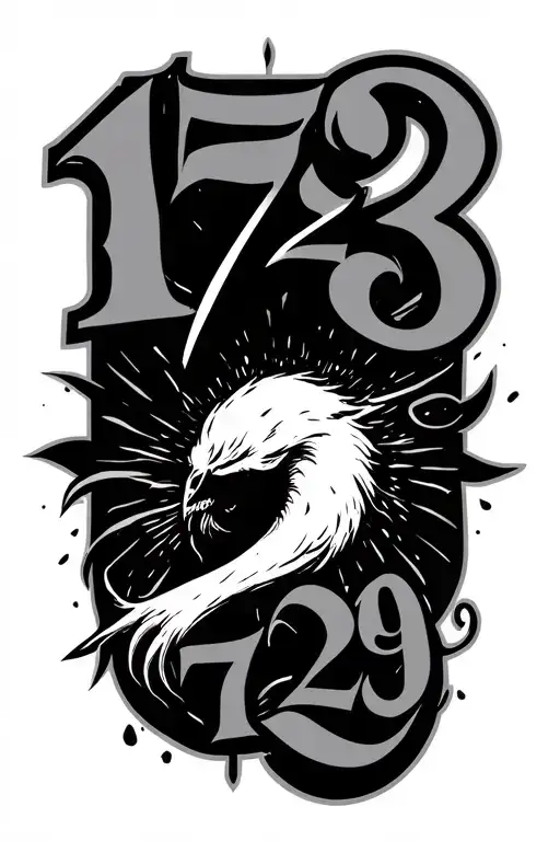 represents strength, blend 1729 written within tattoo design idea