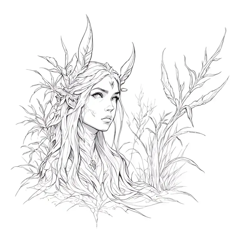 avatar, woodsprites, Na'vi, plants and animals from Pandora tattoo design idea