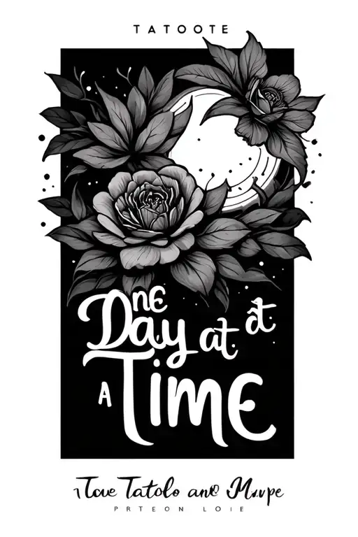 one day at a time" tattoo design idea