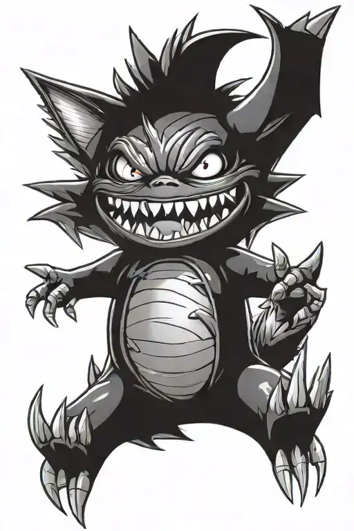 Gengar and Sukuna tattoo design idea