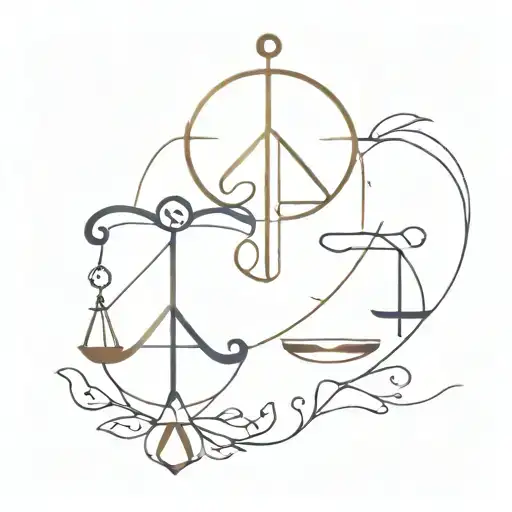 Libra and Sagittarius zodiac signs combined together tattoo tattoo design idea