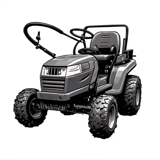 off road lawn mower tattoo design idea