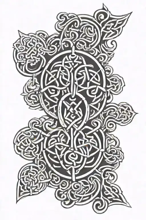 Celtic knot with Cullen coat of arms tattoo design idea