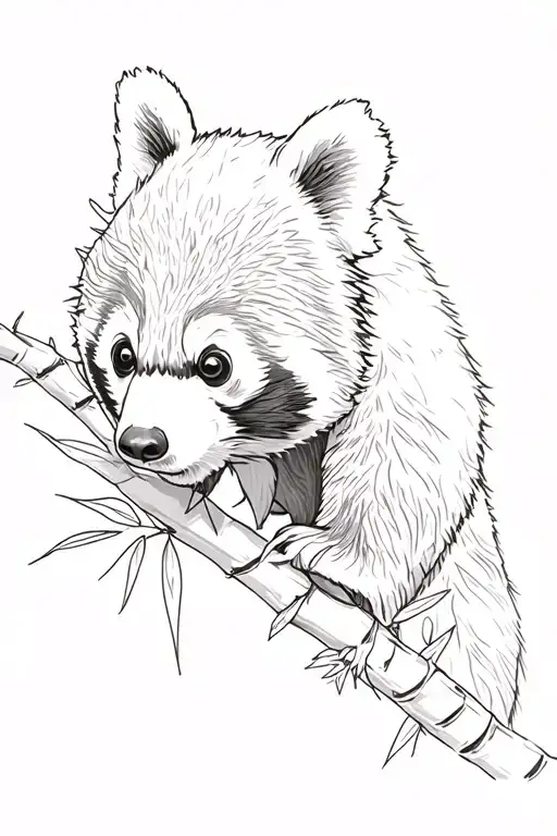 red panda bamboo tattoo design idea