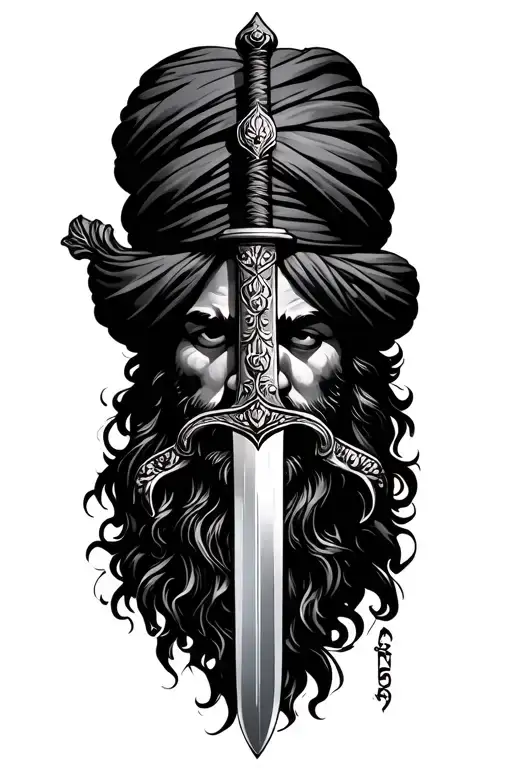 ranjit singh sword tattoo design idea