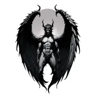 devil wings spread wide tattoo design idea
