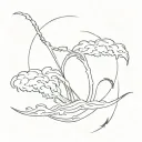 tornado + chaos symbol tattoo design idea