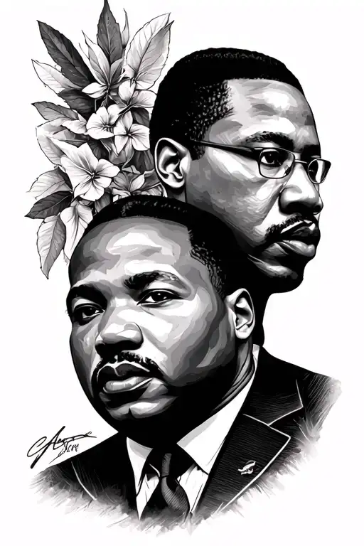 Martin Luther king and Malcom x empowered tattoo tattoo design idea