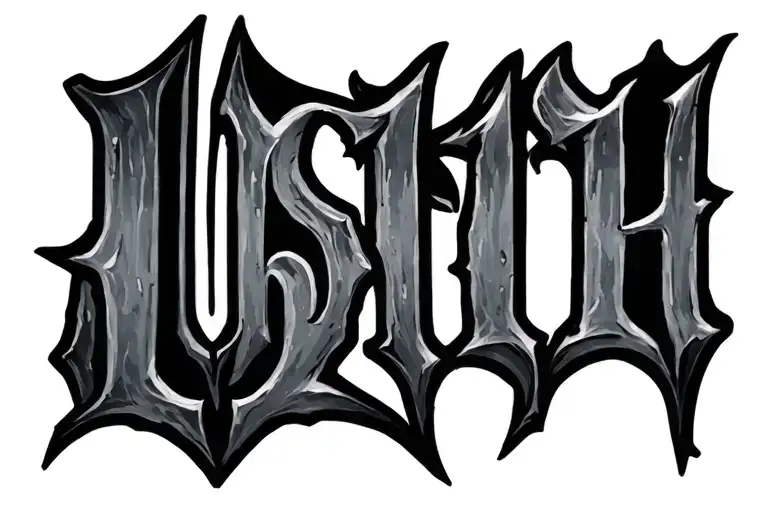 111 goth font tattoo design idea