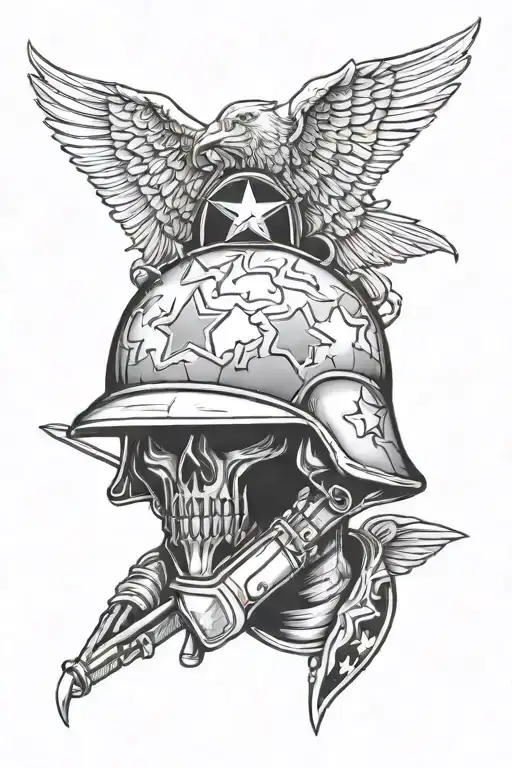 army helmet tattoo design idea