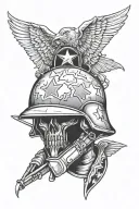 army helmet tattoo design idea