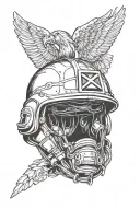 army helmet tattoo design idea