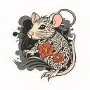 Japanese Rat tattoo design idea